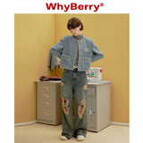 WhyBerry24AW short coat “Pearl Corridor”Retro Round neck jacket