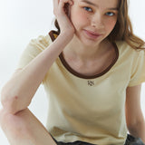 RVS Ringer Cropped T-Shirt Yellow