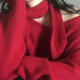 Culti Vネック オフショルダー マフラー ニットセット