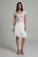 Fairy Lace layered Top, Milk Beige