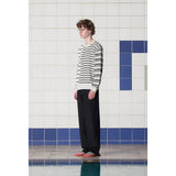 ARGYLE ELBOW STRIPE KNIT / IVORY