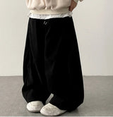 Rutte Corduroy Side Pin Tuck Slit Banding Wide Pants