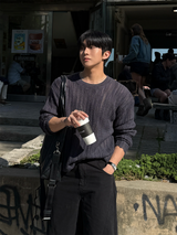 Mog bokashi summer round knitwear