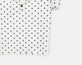Addie Dot Button Shirring Short Sleeve T-Shirt