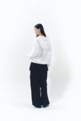 Pleats Skirt Cargo Pants Set Black