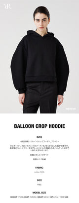 balloon crop hoodie_black
