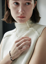 [925 silver] Un.silver.131 / simple pearl necklace (gold)