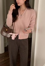 Pastel V-neck Alpaca Wool Cardigan (12color)