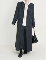 Stutch Solid Wool Long Coat (Lining Fleece-lined)