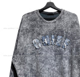Snow denim patch sweatshirt