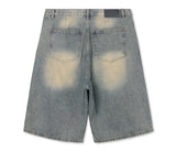 No.0769 washing wide 7 denim SHORTS