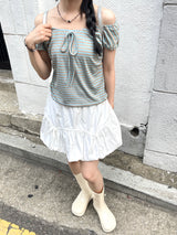 Lollipop striped off-shoulder sleeveless