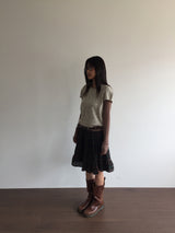 Kiko cap sleeve half knit (2color)