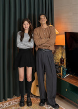 Three-Tuck Back Banding Slacks  3COLOR