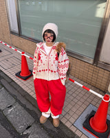 ルドルフィンノーズドローウィンスノーフレークニットジップアップジャケット