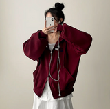 Moco Number Patch Embroidery Overfit Two Way Hooded Zip-Up