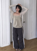 Robo Tencel See-through Snap Cardigan