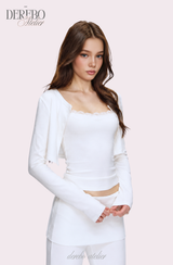 アンナ レース カーディガン トレーニング スリーピース セット (Sleeveless cardigan, pants)