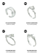 [Silver] Open Ring (Choose One of 11 types) (Random Gift Additional)