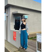WIDE TUCK NYLON PANTS