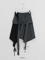 Likat Check Ribbon Wrap Midi Skirt