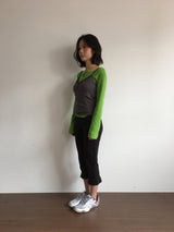 Liège button boat neck t-shirt (3color)