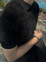 ASCLO Velour Collar Short Sleeve T (2color)