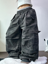 ミリタリーカーゴコットンオーバーワイドバルーンロングパンツ 🤎🩶💚3カラー