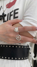 [Influencer]925silver spiral@silver ring