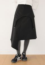 (WOOL) D-RING UNBALANCE SKIRT