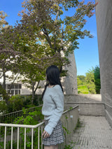  Milk tea angora long sleeve boat neck vertical knit top (5 colors)