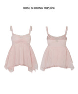 ROSE SHIRRING TOP pink