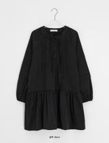 Rohigh Pintuck Shirring Layered Blouse One Piece