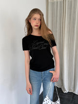 [ORIGINAL] Focus Off-shoulder Glitter Short Sleeve T-Shirt