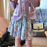 Santa Barbara Violet Floral Skirt