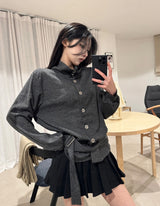 Buckle Strap High Neck Jersey Top