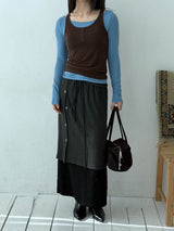 Two tone layered slim top(3color)