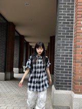 Unisex ホワイトダスティウォッシュドワイドカーゴパンツ