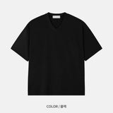 LMN サマーレイヤリングクロップVネック半袖Tシャツ (8 colors)