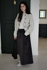 Corduroy maxi skirt, Charcoal