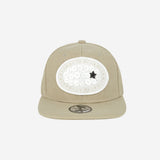 Lace Button Snapback / Beige