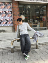 No.1652 round crop T (4color)