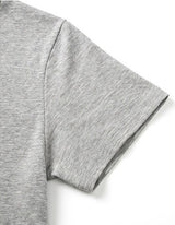 スラブヘンリーネッククロップドTシャツユニオンジャック メランジ