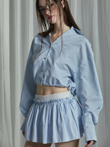 SEERSUCKER SHIRT -BLUE