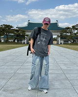 Logan Denim Cargo Pants(Light Blue)