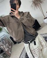 フェド染色クロップフードジャケット