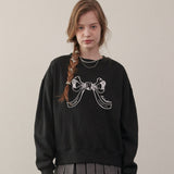 Ribbon Sweatshirt - BLACK