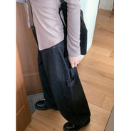 Cats Stripe Balloon Fit Wide Carpenter Pants 