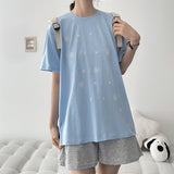 Text alphabet short-sleeve T-shirt (4 colors) H&L