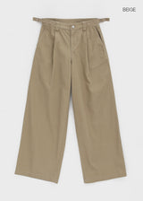 [MADE] Girliven Herringbone Single-Tuck Wide Pants